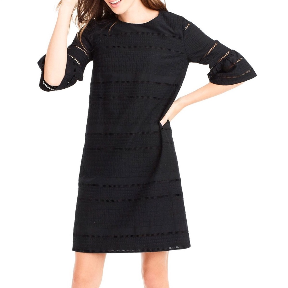 J. Crew Flutter Sleeve Eyelet Shift Dress
